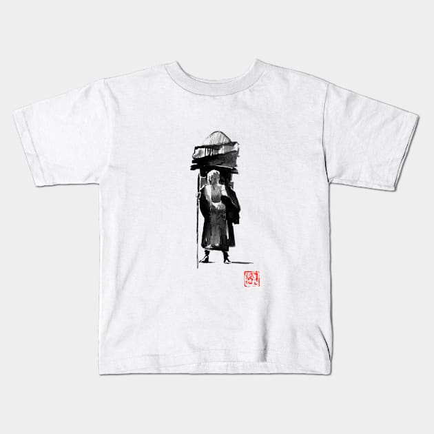 posing monk Kids T-Shirt by pechane